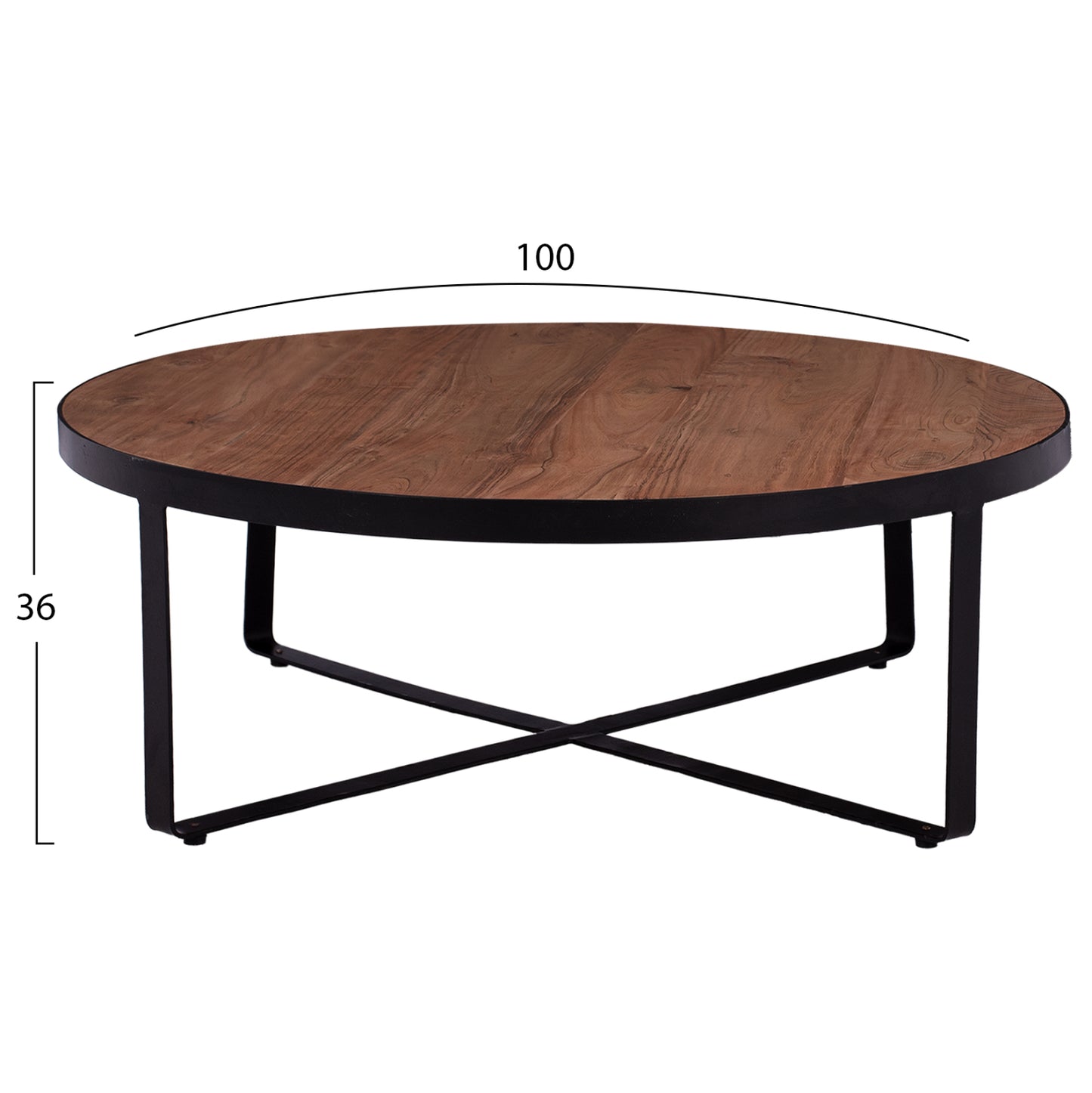 Coffee Table Atharva Hm8461.11 Solid Acacia Wood  Φ100x36cm