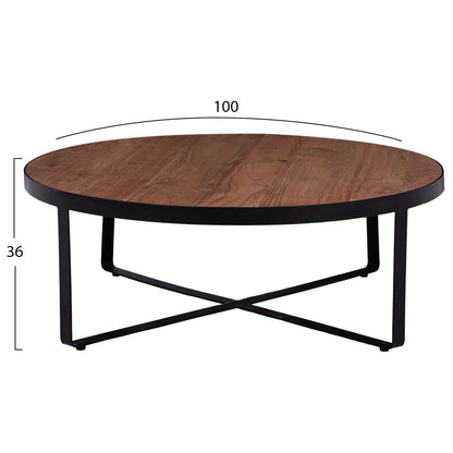 Coffee Table Atharva Hm8461.11 Solid Acacia Wood  Φ100x36cm