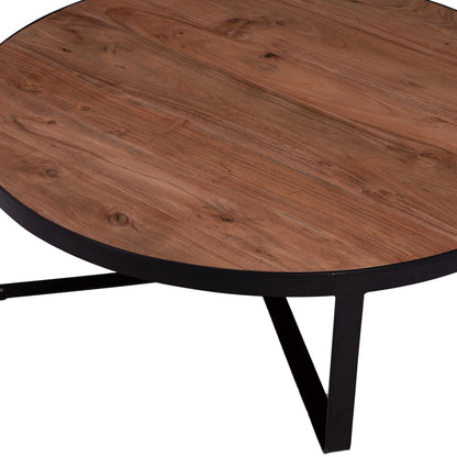 Coffee Table Atharva Hm8461.11 Solid Acacia Wood  Φ100x36cm