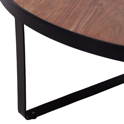 Coffee Table Atharva Hm8461.11 Solid Acacia Wood  Φ100x36cm