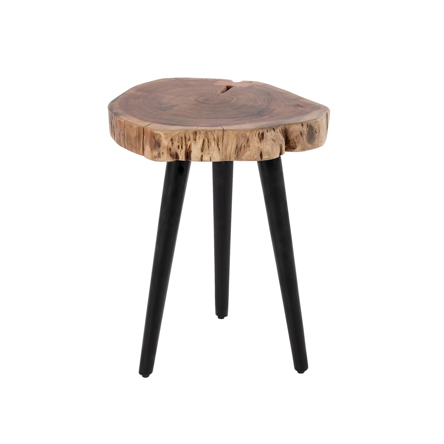 Acacia Table Hm8364.11 Solid Acacia With Black Legs 40x40x49.5h Cm