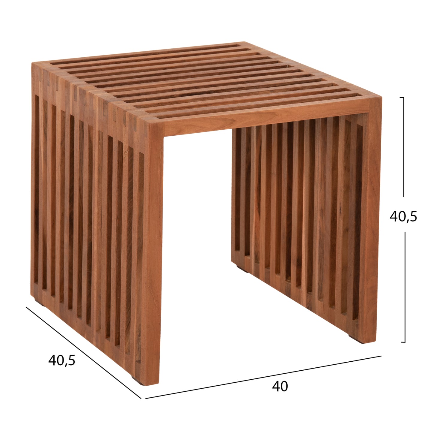 Side Table Teak Wood In Natural Color 1-piece Hm9483 40x40,5x40,5h Cm.