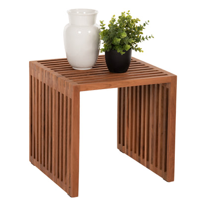 Side Table Teak Wood In Natural Color 1-piece Hm9483 40x40,5x40,5h Cm.