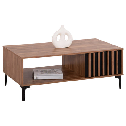 Coffee Table Series Harry Hm18007.01 Melamine In Natural Wood Color & Black 110x60x43,5hcm.