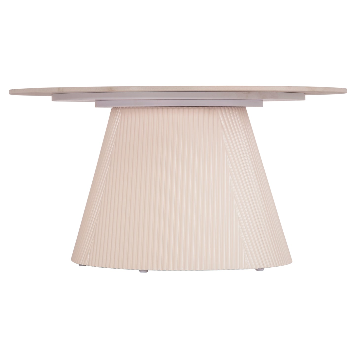 Coffee Table Duncan Hm18022.02 Ceramic Top-mdf Base-cream White Φ80x41hcm.