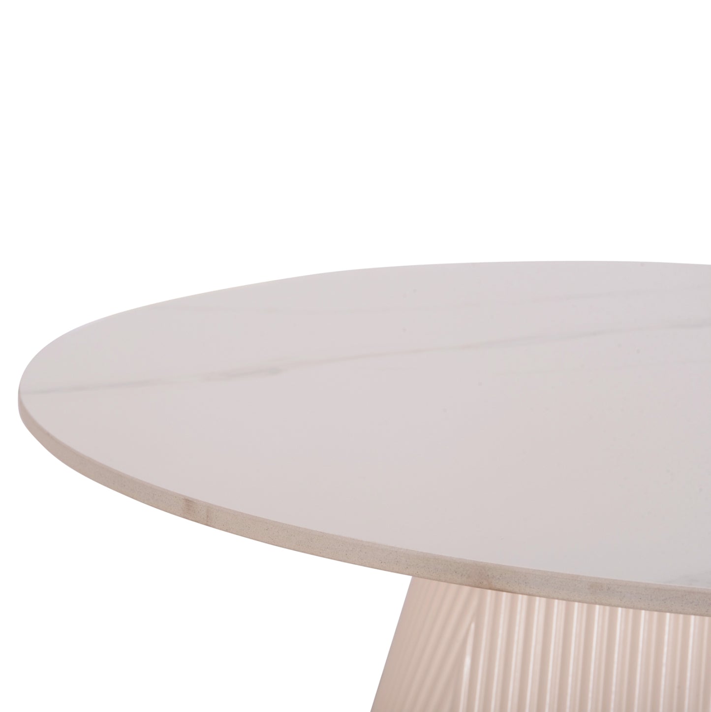 Coffee Table Duncan Hm18022.02 Ceramic Top-mdf Base-cream White Φ80x41hcm.