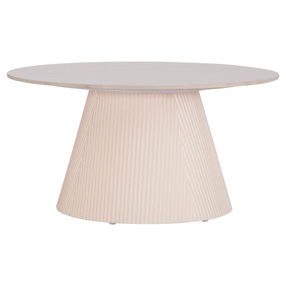 Coffee Table Duncan Hm18022.02 Ceramic Top-mdf Base-cream White Φ80x41hcm.