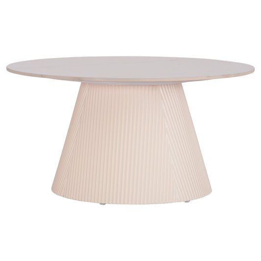 Coffee Table Duncan Hm18022.02 Ceramic Top-mdf Base-cream White Φ80x41hcm.