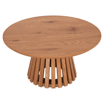 Coffee Table Fb918024 Mdf In Light Natural Wood Color Φ80x40,5hcm.