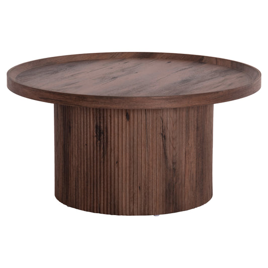 Coffee Table Margon Hm18026 Mdf In Dark Brown Wood Color Φ80x40,5hcm.