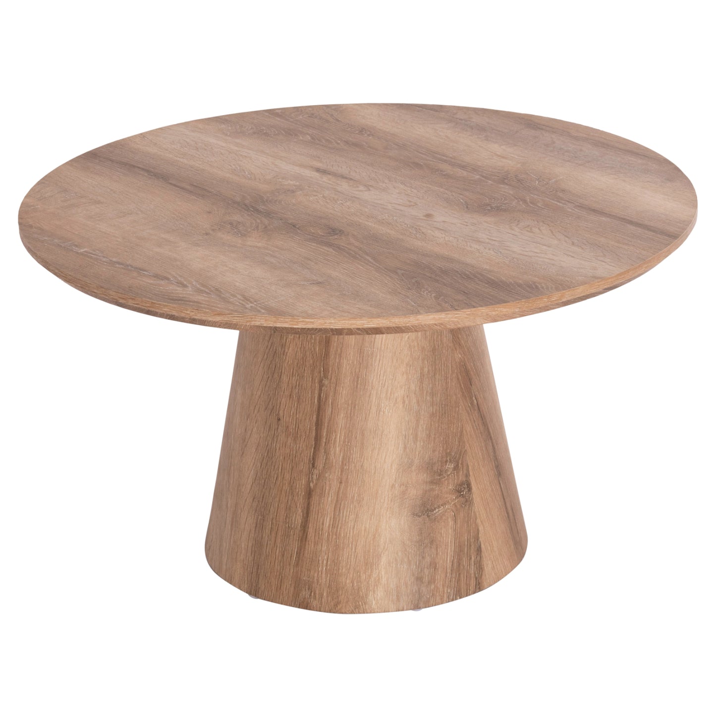 Coffee Table Karan Hm18028 Mdf In Natural Wood Color Φ80x45,5hcm.