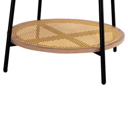 Coffee Table Sewell Hm18033 Mdf In Zebrano-metal Legs-rattan In Natural Φ80x46hcm.