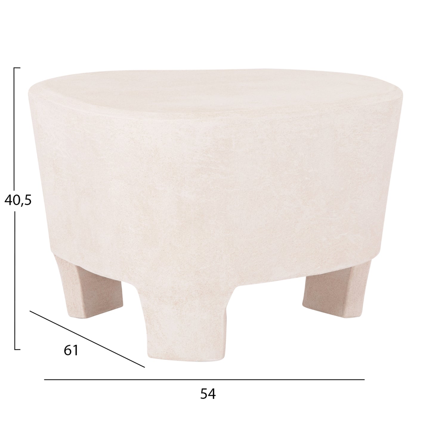 Coffee Table Series Santorini Hm18053 Mdf In Off-white Color 54x61x40.5hcm.