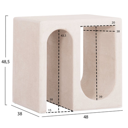 Coffee Table Series Santorini Hm18070 Mdf In Off-white Color 48x38x48,5hcm.