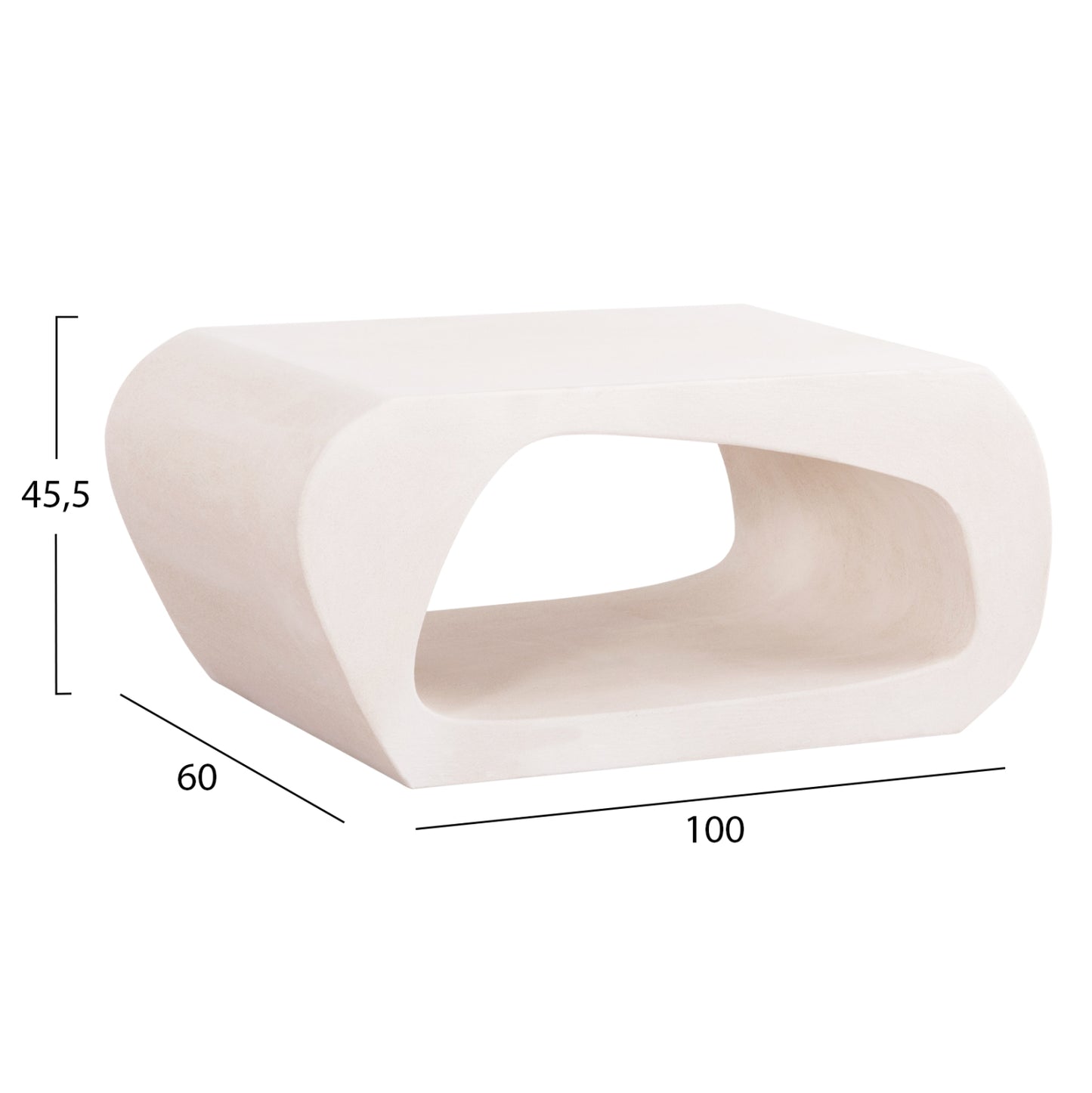 Coffee Table Series Santorini Hm18071 Mdf In Off-white Color 100x60x45hcm.