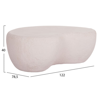 Coffee Table Gerson Hm18151.02l Fiber Cement In White--122x78,5x40hcm.