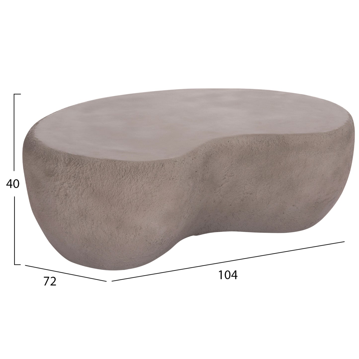 Coffee Table Gerson Hm18151.03s Fiber Cement In Grey--104x72x40hcm.