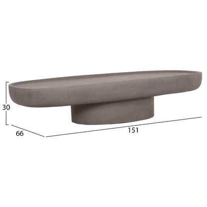 Coffee Table Dessy Hm18153.03 Fiber Cement In Grey--151x66x30hcm.