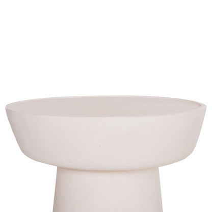 Coffee Table Pirson Hm18155.02 Fiber Cement In White--Φ60x36hcm.