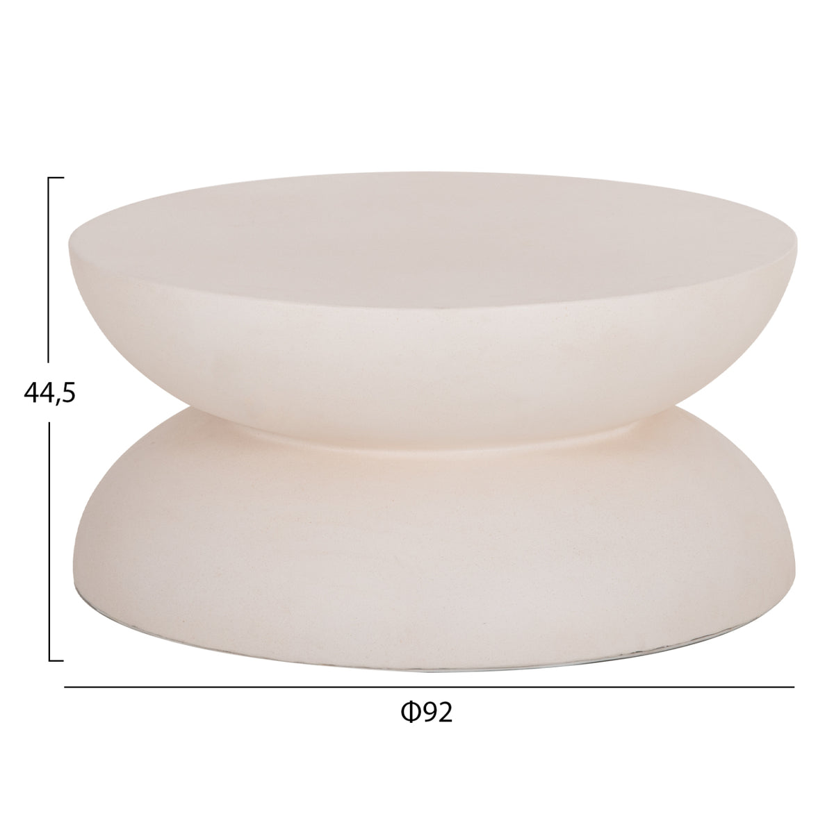 Coffee Table Round Anna Hm18158.02 Fiber Cement In White--Φ92x44.5hcm.