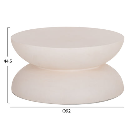 Coffee Table Round Anna Hm18158.02 Fiber Cement In White--Φ92x44.5hcm.