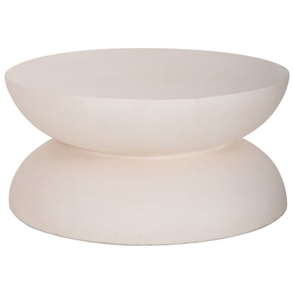 Coffee Table Round Anna Hm18158.02 Fiber Cement In White--Φ92x44.5hcm.