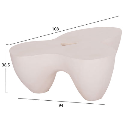 Coffee Table Sallen Hm18161.02 Fiber Cement In White--108x94x38.5hcm.