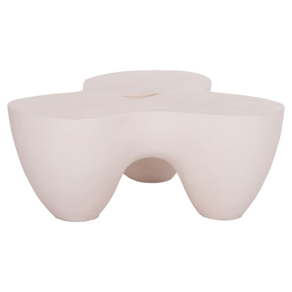 Coffee Table Sallen Hm18161.02 Fiber Cement In White--108x94x38.5hcm.