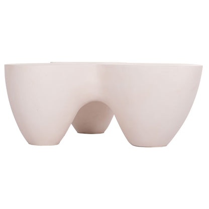 Coffee Table Sallen Hm18161.02 Fiber Cement In White--108x94x38.5hcm.