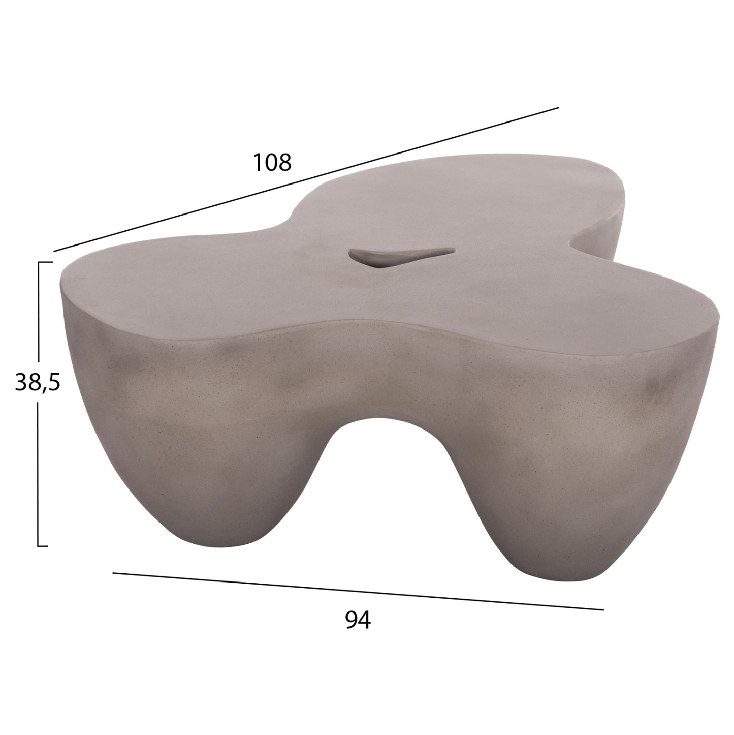 Coffee Table Sallen Hm18161.03 Fiber Cement In Grey--108x94x38.5hcm.