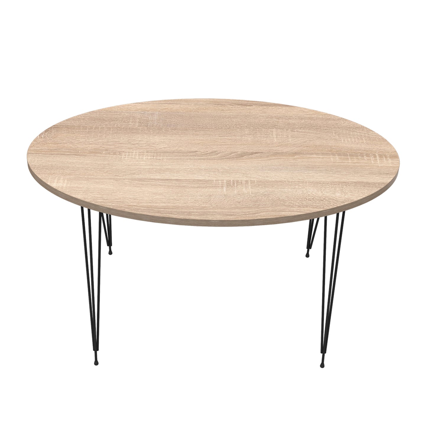 Coffee Table Granit Hm18177.03 Melamine In Sonama Color-black Metal Legs 90x50x42hcm.