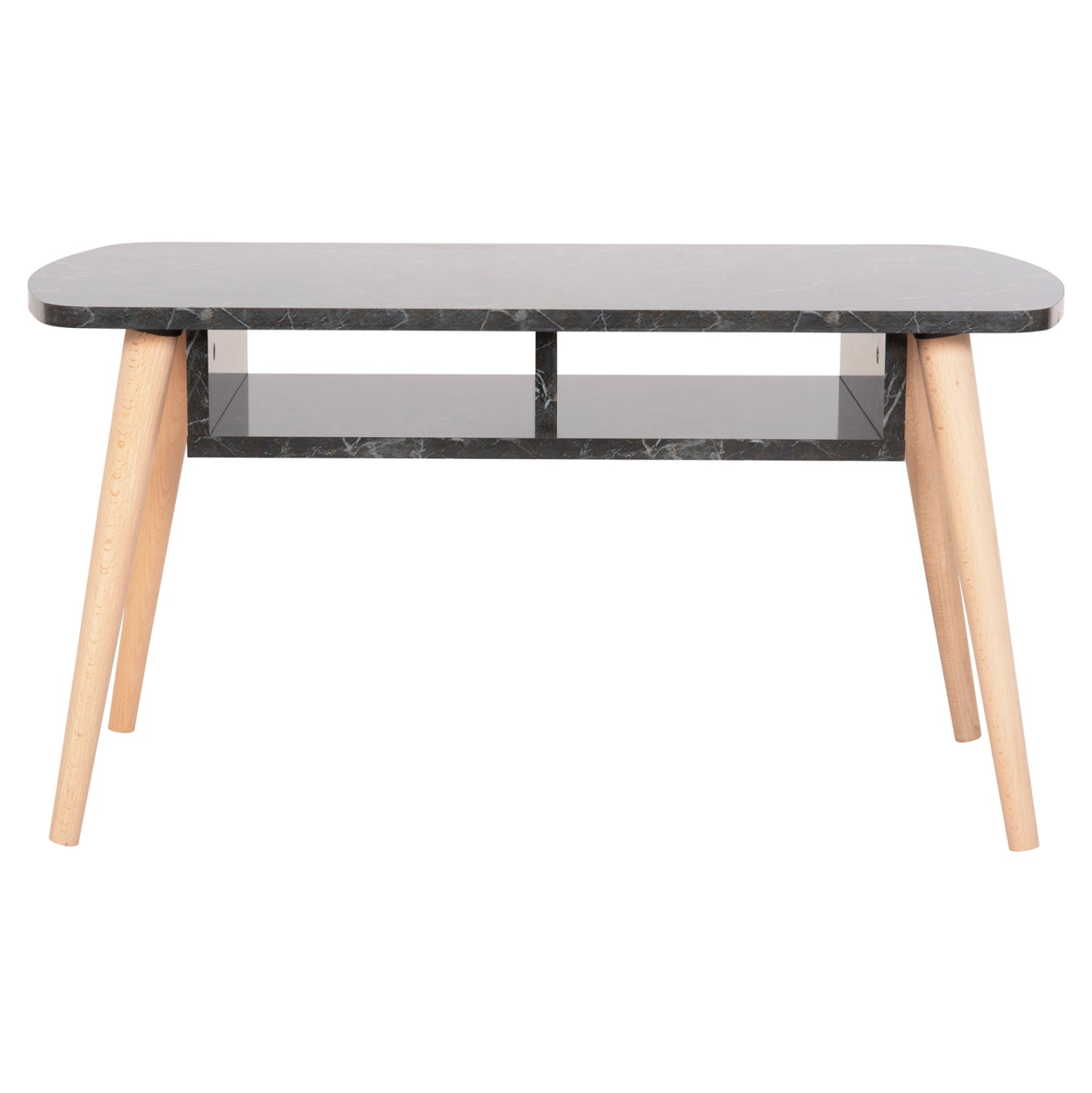 Coffee Table Sliven Hm18178.02 Black Marble Melamine-legs In Natural Color 90x50x47,5hcm.