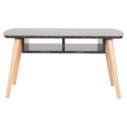Coffee Table Sliven Hm18178.02 Black Marble Melamine-legs In Natural Color 90x50x47,5hcm.