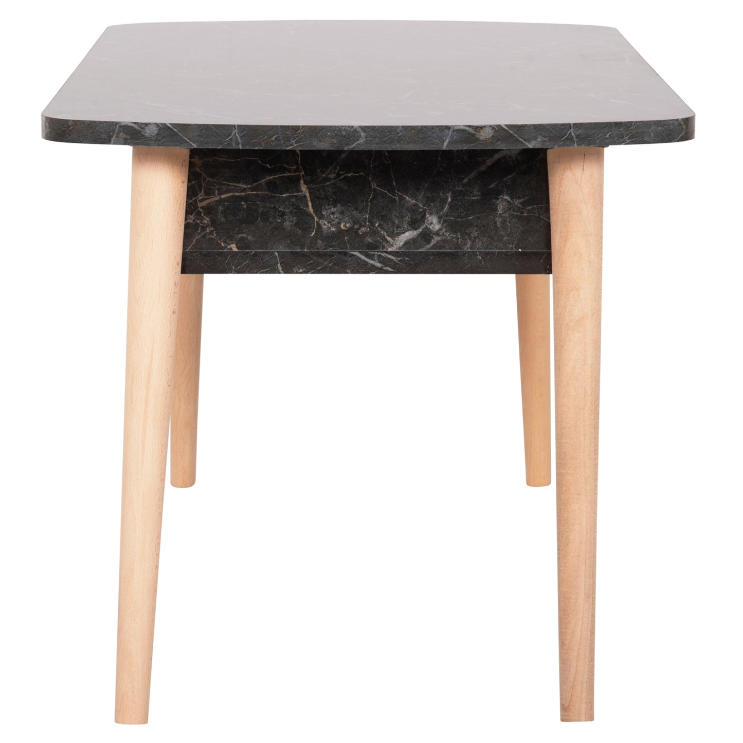 Coffee Table Sliven Hm18178.02 Black Marble Melamine-legs In Natural Color 90x50x47,5hcm.