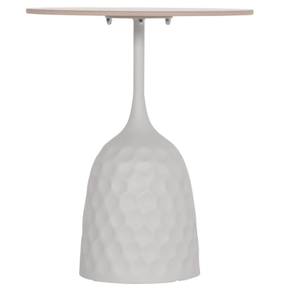 Coffee Table Longstem Hm18317.01 White Metal Base--sintered Stone Top In Calacata Gold Φ50