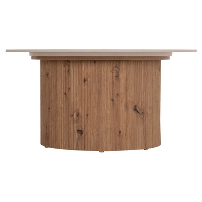 Coffee Table Twil Hm18325 Ceramic Top In Travertine Stone Look--mdf Base Φ80x40hcm.