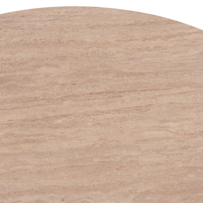 Coffee Table Venera Hm18441 Ceramic Top With Travertine Stone Look--mdf Base Walnut Φ80x42h