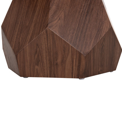 Coffee Table Venera Hm18441 Ceramic Top With Travertine Stone Look--mdf Base Walnut Φ80x42h