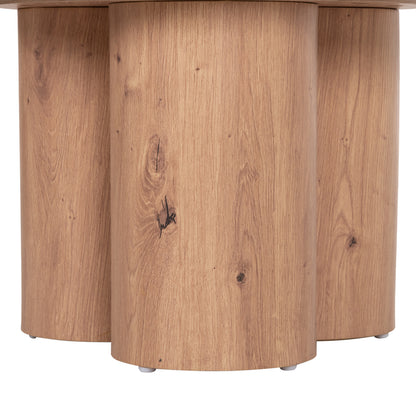 Coffee Table Silva Hm18443 Ceramic Top With Travertine Stone Look--mdf Base Natural Φ80x45h