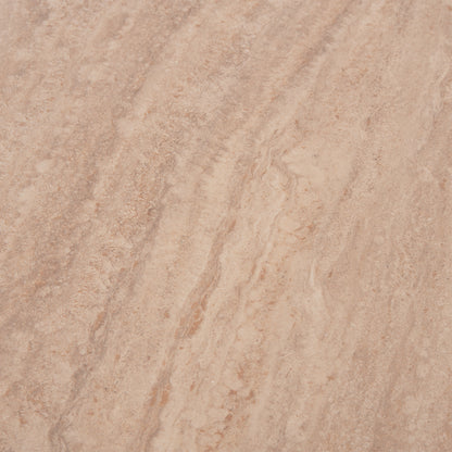 Coffee Table Silva Hm18443 Ceramic Top With Travertine Stone Look--mdf Base Natural Φ80x45h