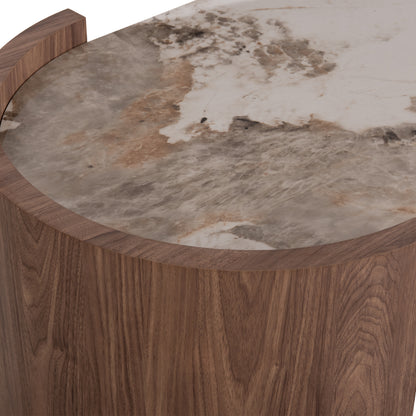 Coffee Table Marblex Hm18445 Ceramic Top In Pandora Color--mdf Legs 120x60x43.5hcm.