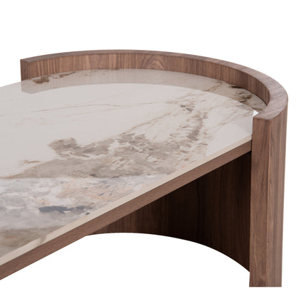 Coffee Table Marblex Hm18445 Ceramic Top In Pandora Color--mdf Legs 120x60x43.5hcm.