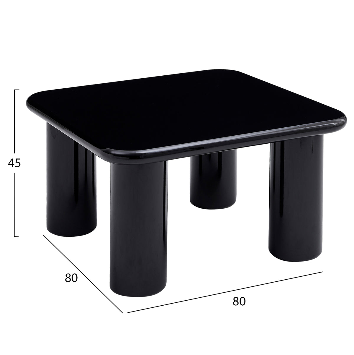 Coffee Table Solna Hm18453.02 Mdf In Glossy Black 80x80x45hcm.