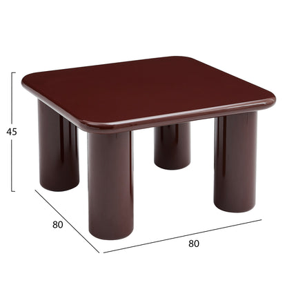 Coffee Table Solna Hm18453.06 Mdf In Glossy Red 80x80x45hcm.