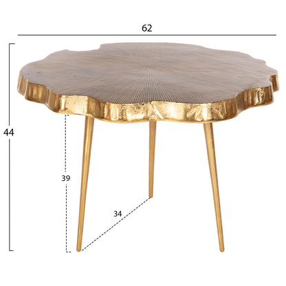 Coffee Table Angul Hm4263 Metal In Gold-black 62x62x44hcm.