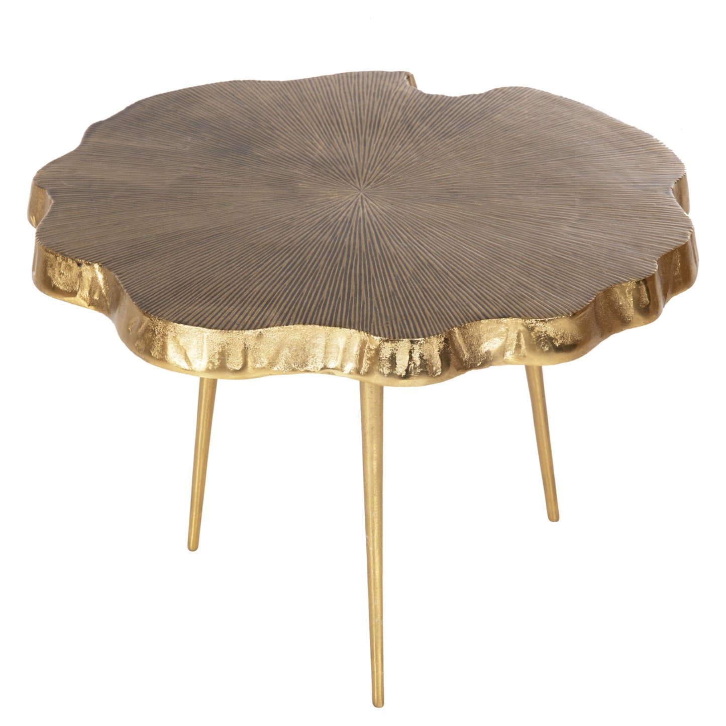 Coffee Table Angul Hm4263 Metal In Gold-black 62x62x44hcm.
