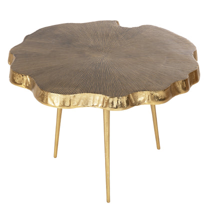 Coffee Table Angul Hm4263 Metal In Gold-black 62x62x44hcm.