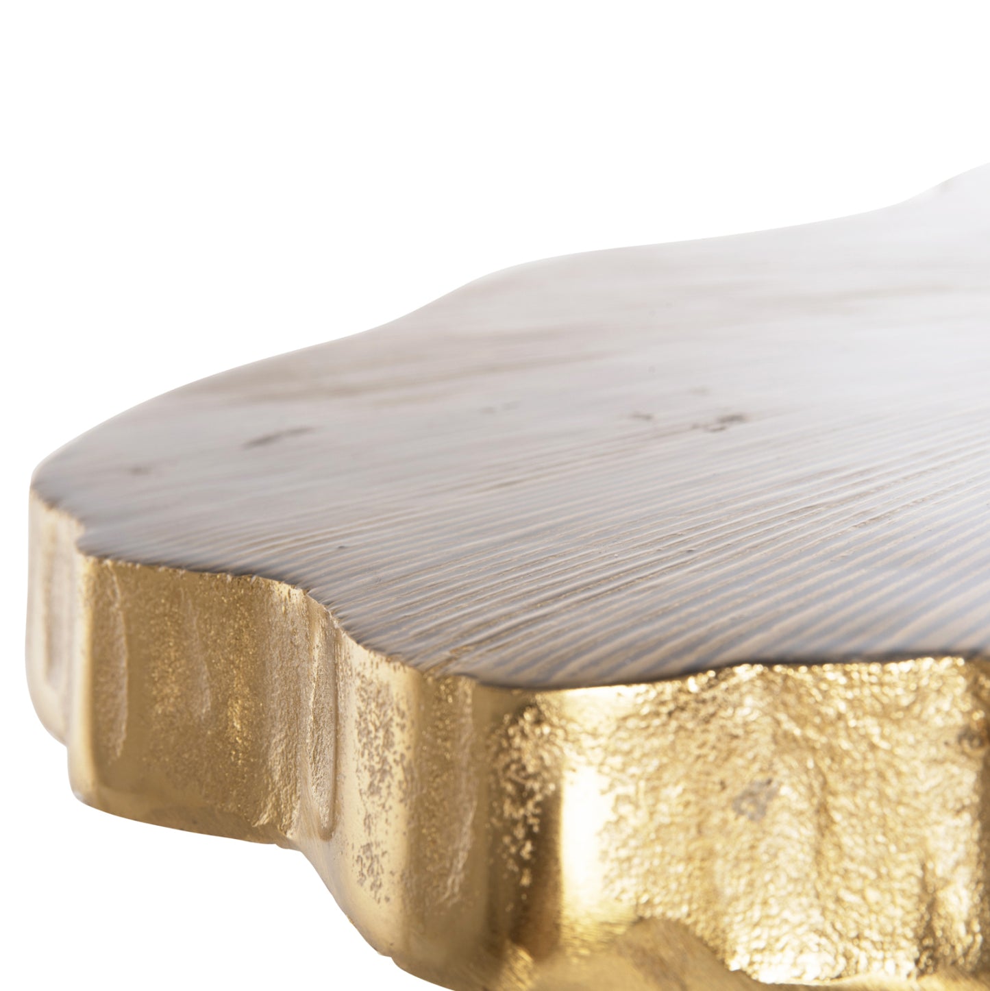 Coffee Table Angul Hm4263 Metal In Gold-black 62x62x44hcm.
