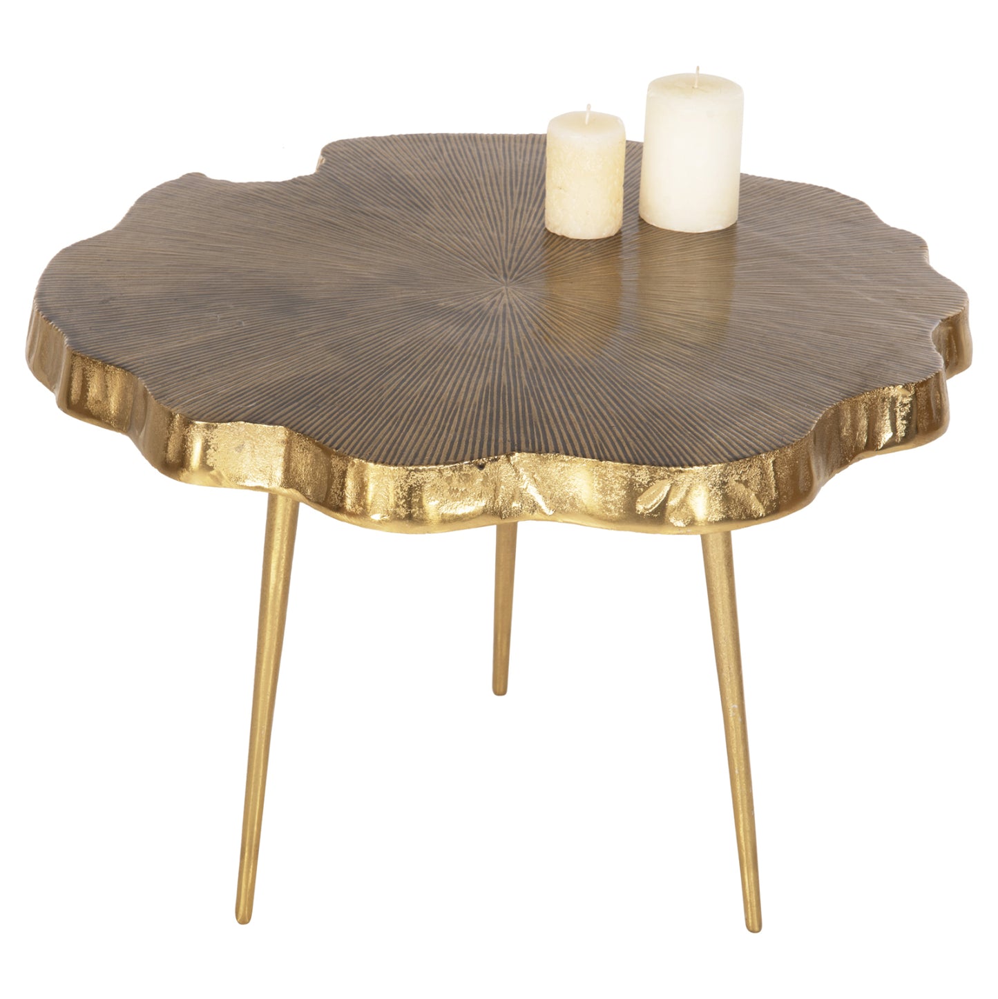 Coffee Table Angul Hm4263 Metal In Gold-black 62x62x44hcm.