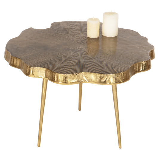 Coffee Table Angul Hm4263 Metal In Gold-black 62x62x44hcm.